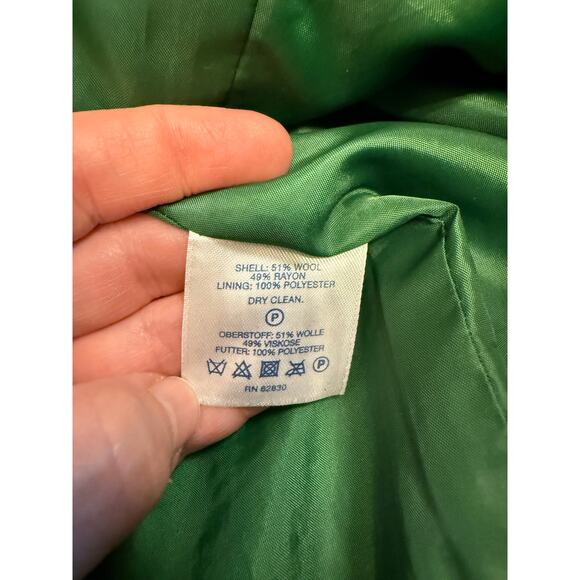 Lands’ End Women’s Wool Blend Jacket Green Full Zip Warm Outerwear Coat 14 READ - Picture 6 of 6